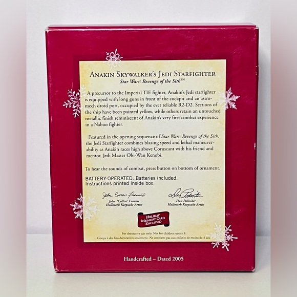 Star Wars Anakin Skywalker's Jedi Starfighter Hallmark Ornament W/Sound - Picture 3 of 3